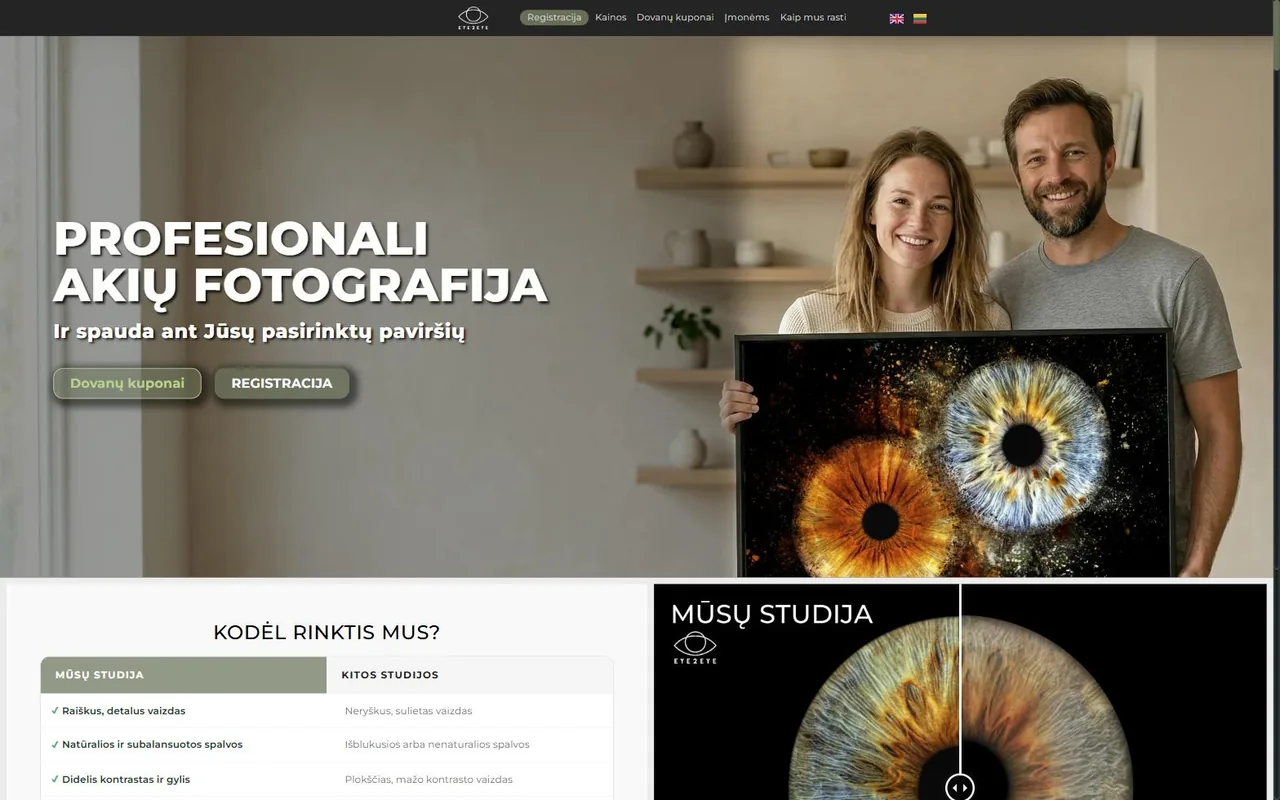 Eye2Eye ekrano vaizdas
