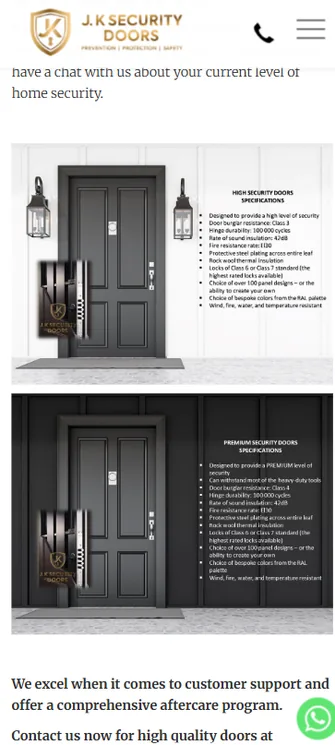J.K Security Doors mobili versija