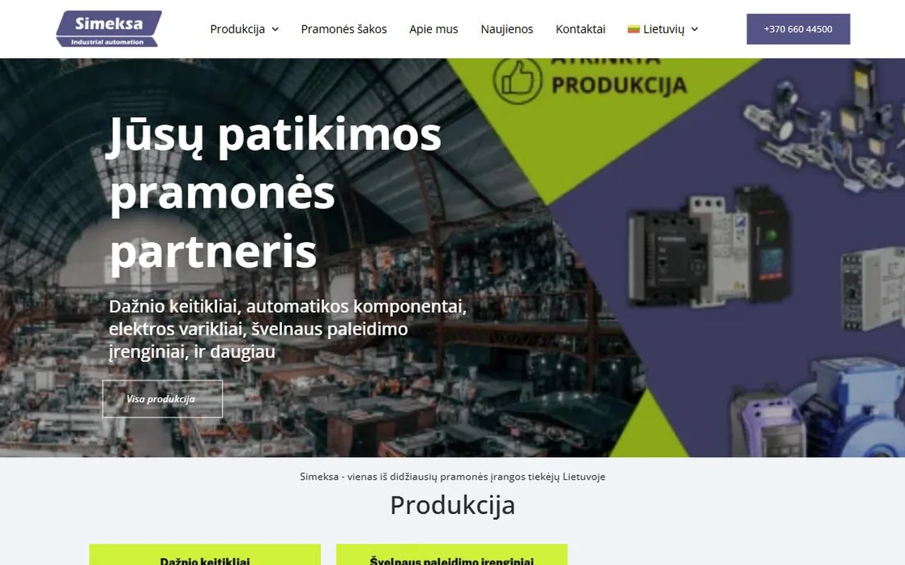 Simeksa ekrano vaizdas