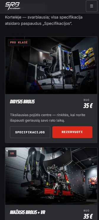 SRB Motorsport mobili versija